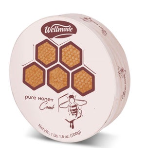 Honeycomb in wooden round package "Wellmade"" 500g